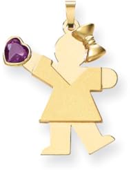 14k Girl with CZ June Birthstone Charm