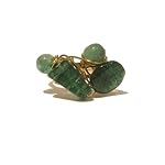 Aventurine Ring 03 Beaded Adjustable Gold Plated Dark Green Crystal Healing Stone Abundance Energy Reiki Gem