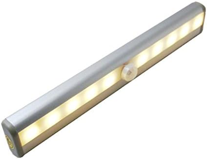 Sensor Light，DIY Stick-on Portable 10-LED Wireless Motion activated light* Stairs Light * Step Light Bar (yellow light)