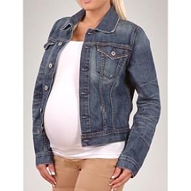 Buy A Pea in the Pod Collection: AG Jeans Distressed Fabric Plain Weave Denim Maternity Jacket by AG Jeans