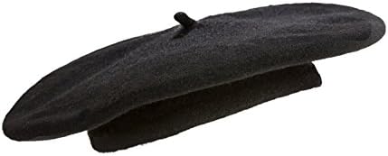 Amagg Wool Black Beret Hat - Lightweight Casual Classic Solid Color French Beret, Black