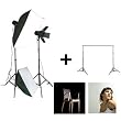 Photography Flash Studio Lighting Kit with Backdrop System