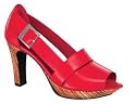 Peeptoes High Heels von Ashley Brooke - Leder in Rot