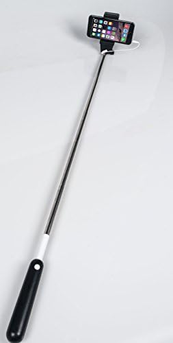 Selfie Stick - iPhone-Android - No Bluetooth - No Charging or Battery - HIGH QUALITY -Wired Remote Monopod Extendable Handheld Pole Holder For Apple and Android - iPhone 6 iPhone 6 Plus iPhone 5S 5C 5 4S 3GS Samsung Galaxy Note 4 3 2 1 Galaxy S6 S5 S4 S3 S2 - App Free - Plug & Play - No Hassel Money Back Guarantee - Black
