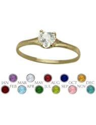 14 Karat Yellow Gold Genuine White Topaz Heart Shape Gem Baby Ring