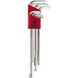 Bondhus 17099 Set of 9 Balldriver L-wrenches with BriteGuard Finish, Extra Long Length, sizes 1.5-10mm