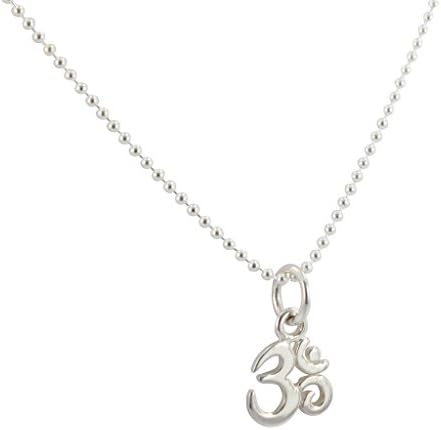 Tiny Aum / Om Necklace on Sterling Silver 16" 1mm Ball Chain