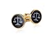 Gold Plated Cufflinks with Attorney Scales of Justice Set Black Onyx with Presentation Box