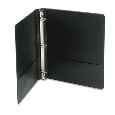 Economy Round Ring View Binder for 11 x 8-1/2 Sheets, Black, 1