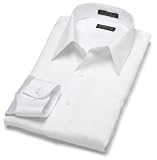  : Arrow Men's Wrinkle Free Sateen Solid Long Sleeve, White, 15 - 32/33
