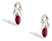 14K White Gold Genuine Marquise Ruby and Diamond Earrings