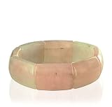 Pink Quartz Wide Gemstone Stretchable Bracelet