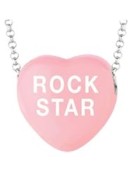 Sweethearts Enamel "Rock Star" Heart on 16" Necklace Pendant with Gift Box
