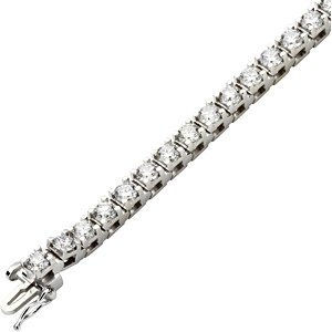 Genuine IceCarats Designer Jewelry Gift Platinum Diamond Tennis Bracelet. 4 1/2 Ct Tw 7 1/4 Inch Diamond Line Bracelet Diamond Tennis Bracelet In Platinum