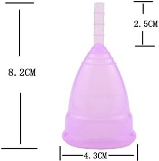 Soft Comfy Medical Silicone Reusable Feminine Menstrual Cup Lady Menstruation Small/large 2 Colors (Large, Purple)