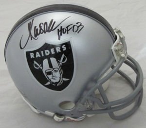 Marcus Allen Autographed/Hand signed Oakland Raiders Mini Helmet with HOF 03 Inscription