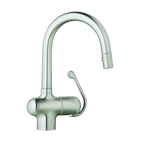 Hot Sale GROHE 32 256 SD0 Ladylux Pro Pull-Out Kitchen Sink Faucet, Stainless Steel