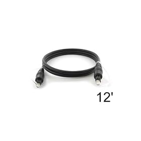 12 FT Digital Audio Optical TOSLink Cable Optic 12ft