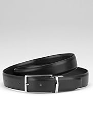 Autograph Leather Rectangular Buckle Reversible Belt