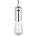 Globe Electric 12591 Edison 1-Light Plug-in Mini Pendant, Gray Cord with Chrome Socket, 1 Light