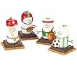 S'mores Sports Ornaments Set of 4 Baseball, Football, Soccer and Basketball