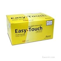 EasyTouch Insulin Syringe 31 Gauge, 1cc, 5/16", 100 Count