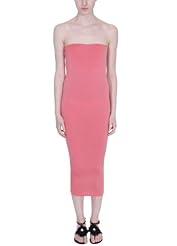 Strapless Jersey/Viscose Bandeau Neck Midi Dress 