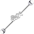 Surgical Steel Sterling Sex Industrial Barbell Earring