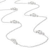 14K White or Yellow Gold 36 0.76ct Diamond Station Necklace