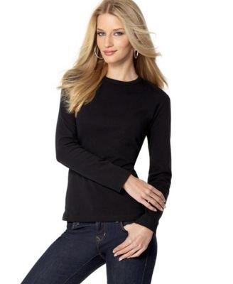 Click here to buy Style&co. Long-Sleeved Crewneck Tee by Style&co..