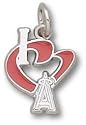 Anaheim Angels 14KT Gold "I HEART A" 1/2" Enameled Pendant
