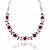 Sterling Silver Simulated Diamond & Ruby Necklace