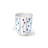 面取ざくろ　湯呑赤 【湯呑 有田焼】 【5個組】