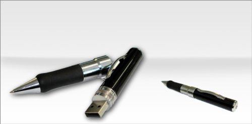 Spionkamera im Kugelschreiber (4GB interner Speicher, Auflösung 352x288 Pixel AVI,eingebautes Mikrofon, USB 2.0) schwarz