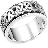 14K. White Gold Celtic Knot Design Comfort Fit Wedding Band