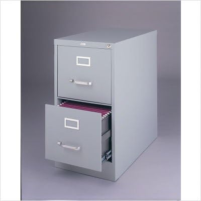 Hirsh Industries 2-Drawer Letter File Cabinet - Putty, 15in.W x 26.5in.D x 28.4in.H, Model Number 14415