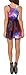 Ninimour Sunmmer Pleated Knee-Length Print Pattern Reversible Purple
