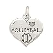 Sterling Silver I Love Volleyball Charm