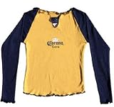Corona Ruffle Edge Long Sleeve Gold Black Top
