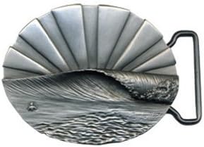 Ocean Reef Break Wave with Sun rays Lead-free Pewter Solitude Belt Buckle