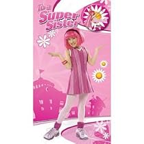 Lazy Town Super Sister Birthday Card with badge