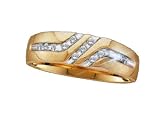 Mens Stunning 3 Channel Set Diamond Wedding Band- Yellow Gold