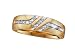 Mens Stunning 3 Channel Set Diamond Wedding Band- Yellow Gold