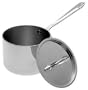 All Clad Stainless Steel 1.5 Quart Shallow Sauce Pan With Lid
