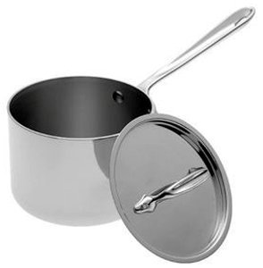 All Clad Stainless Steel 1.5 Quart Shallow Sauce Pan With Lid 5201.5 by All Clad