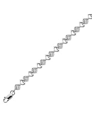 Sterling Silver Diamond Heart Bracelet 1/4ctw