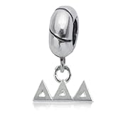 Delta Delta Delta Silver Charm Bead