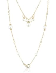 Jessica Simpson Pearl Items Gold Necklace, 36"