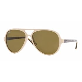 Ray Ban RB4125 Cats 5000 721 Sunglasses Shiny Sand Frame With Crystal Brown Lens Size 59-13-135