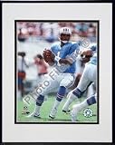Warren Moon Passing Action Double Matted 8 X 10 Photograph in a Black Anodized Aluminum Frame